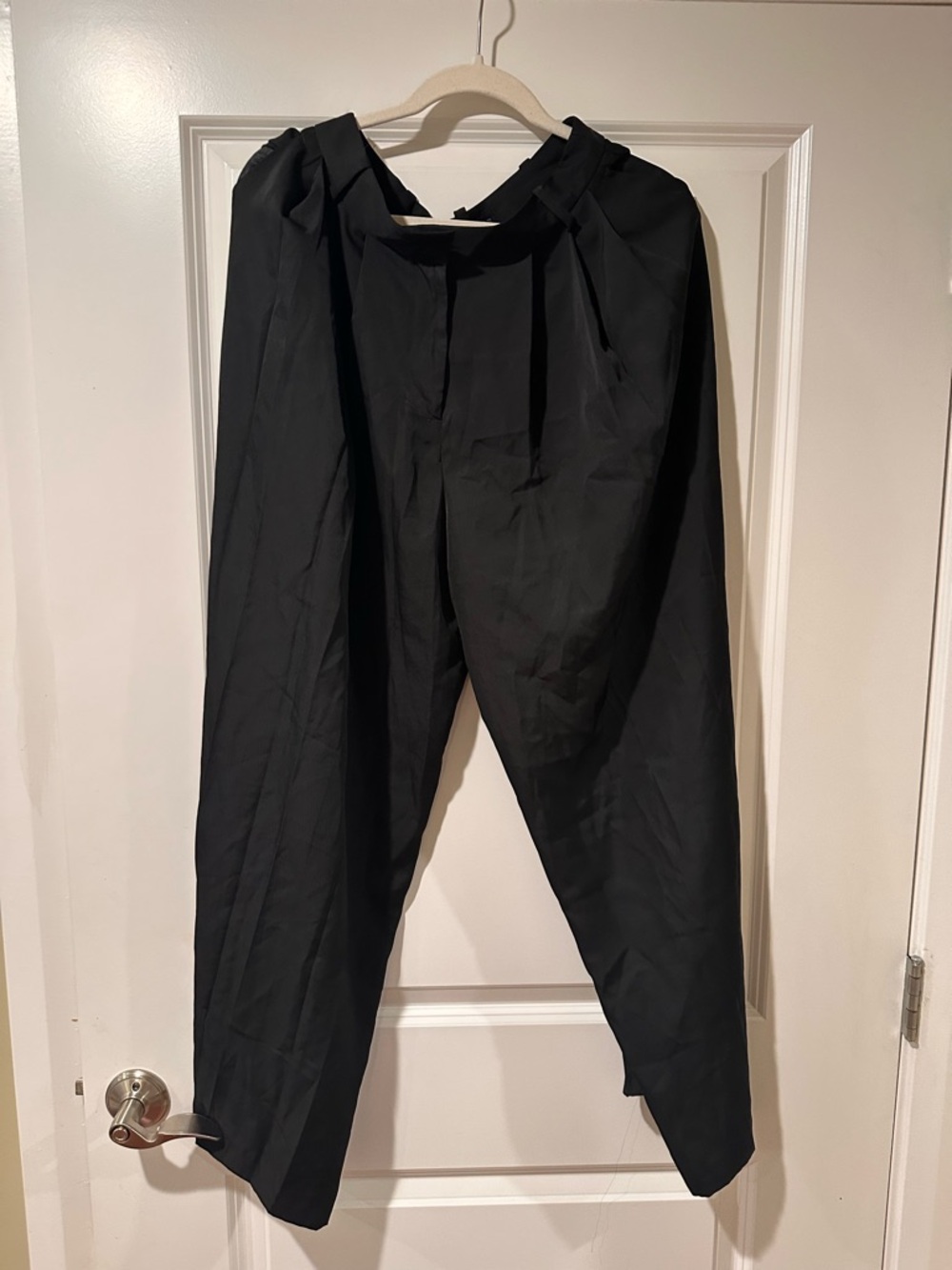 Zara Black High-Waist Pleated Tapered Pants
